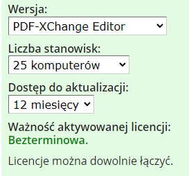 Konfigurator licencji PDF-XChange Editor